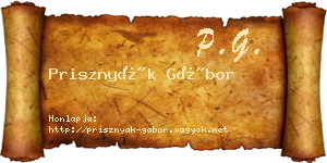 Prisznyák Gábor névjegykártya